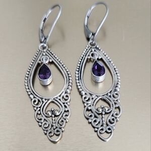 Elegant 925 Sterling Silver Dangle Earrings